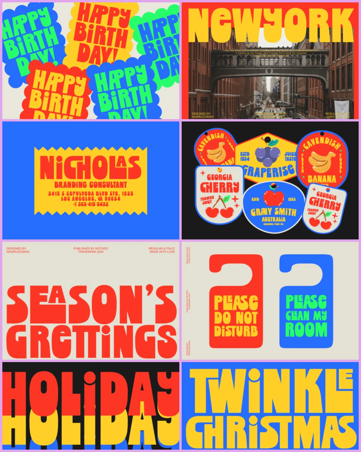 Merry Display Font – Bold Retro Christmas Typeface 2 Merry Display Font is a bold retro typeface with chunky playful letters, perfect for Christmas designs, branding, posters, packaging, and festive creative projects.