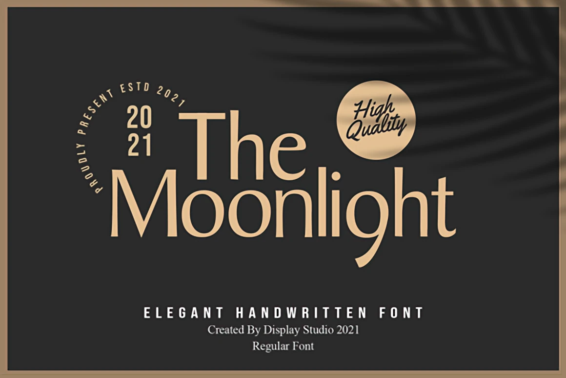 10 Retro-Inspired Display Fonts for Vintage Branding — Best Picks 6 The Moonlight elegant retro-modern font displayed with clean geometric lettering and subtle vintage accents on a dark minimalist background.