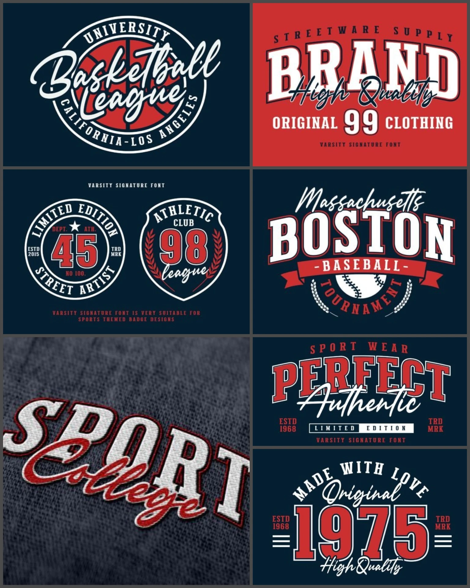 Varsity Font & College Typeface for Sporty Designs 2 Varsity font and college typeface for bold athletic branding. Perfect for sporty apparel, Cricut and print projects.