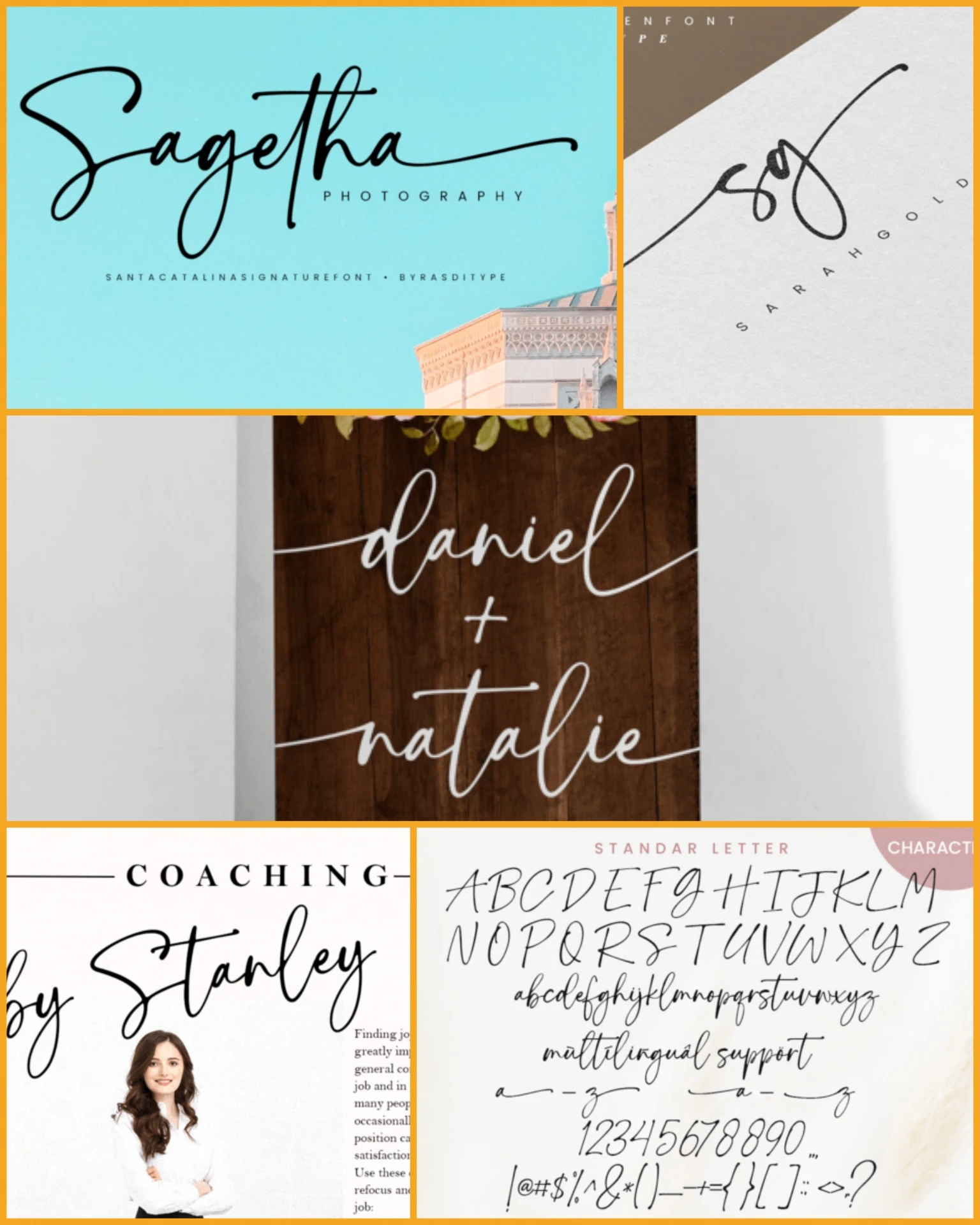 Santa Catalina – Handwritten Signature & Elegant Script 3 Ideal for logos, fashion branding, wedding invitations, web design, and photo watermarks, Santa Catalina ensures your typography feels unique, personal, and elegant. It’s PUA encoded, so every swash and glyph is easy to access.