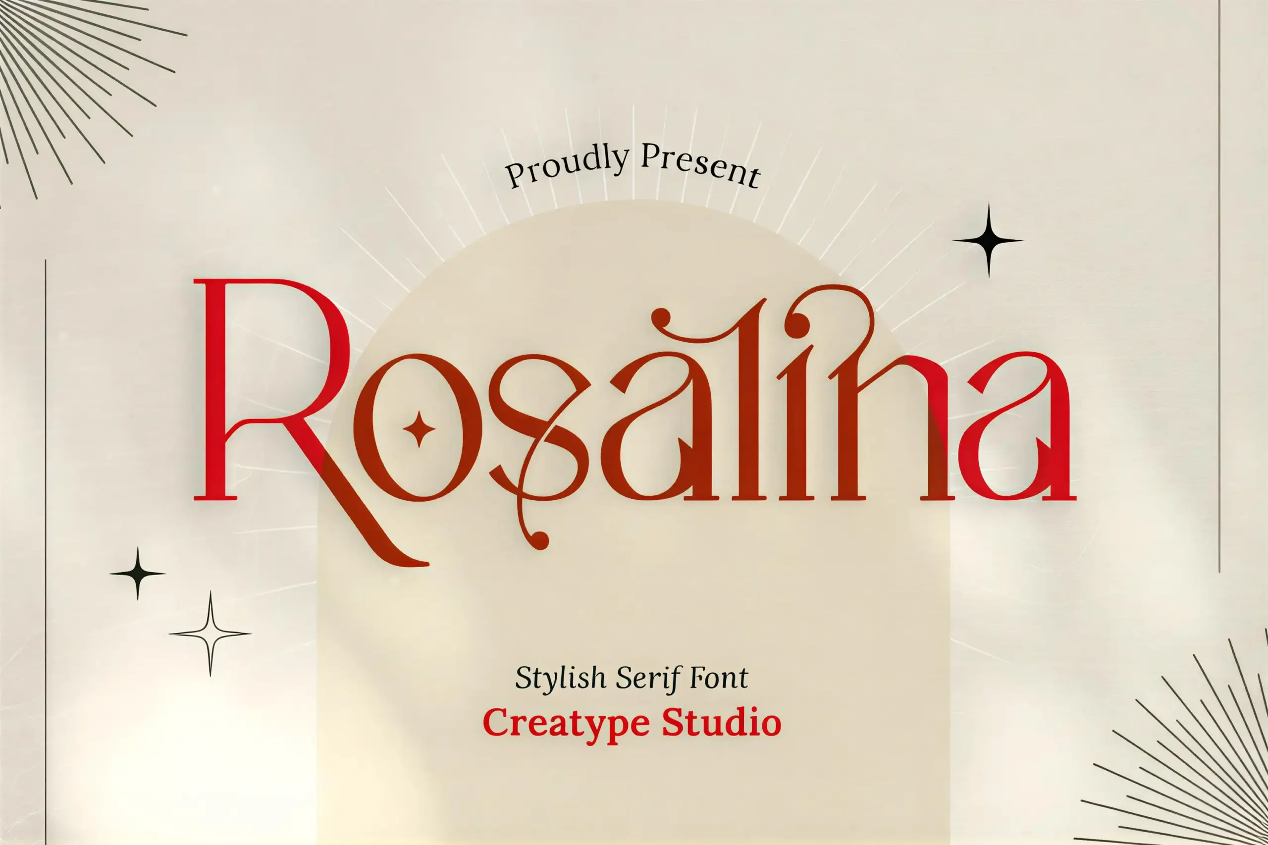 Best 7 Script Fonts & Handwritten Script Collection 2 Elegant Rosalina serif font display featuring decorative, high-contrast lettering with a luxurious, magical design style perfect for branding.