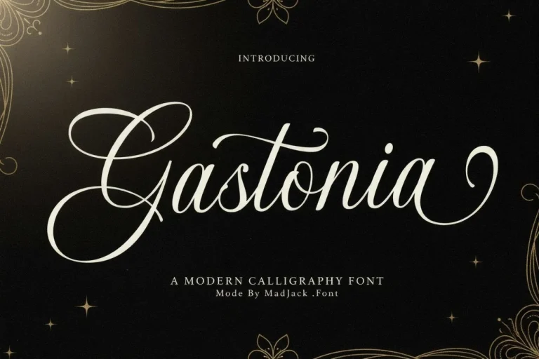 Gastonia is an elegant calligraphy and modern script font — perfect for weddings, branding, packaging, and high-end creative designs.