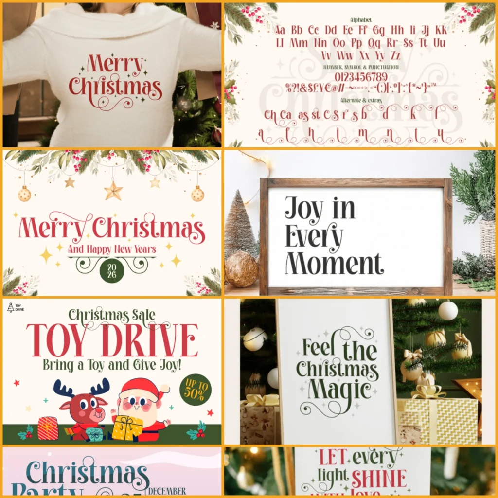 Shiny Christmas Font – Elegant Holiday Serif Typeface 2 Shiny Christmas Font – Elegant Holiday Serif Typeface