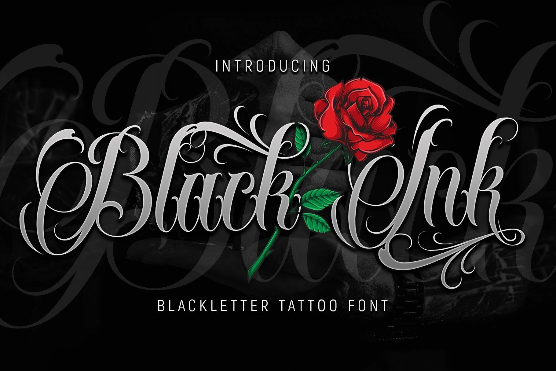 Black Ink Font is a modern take on classic blackletter tattoo fonts