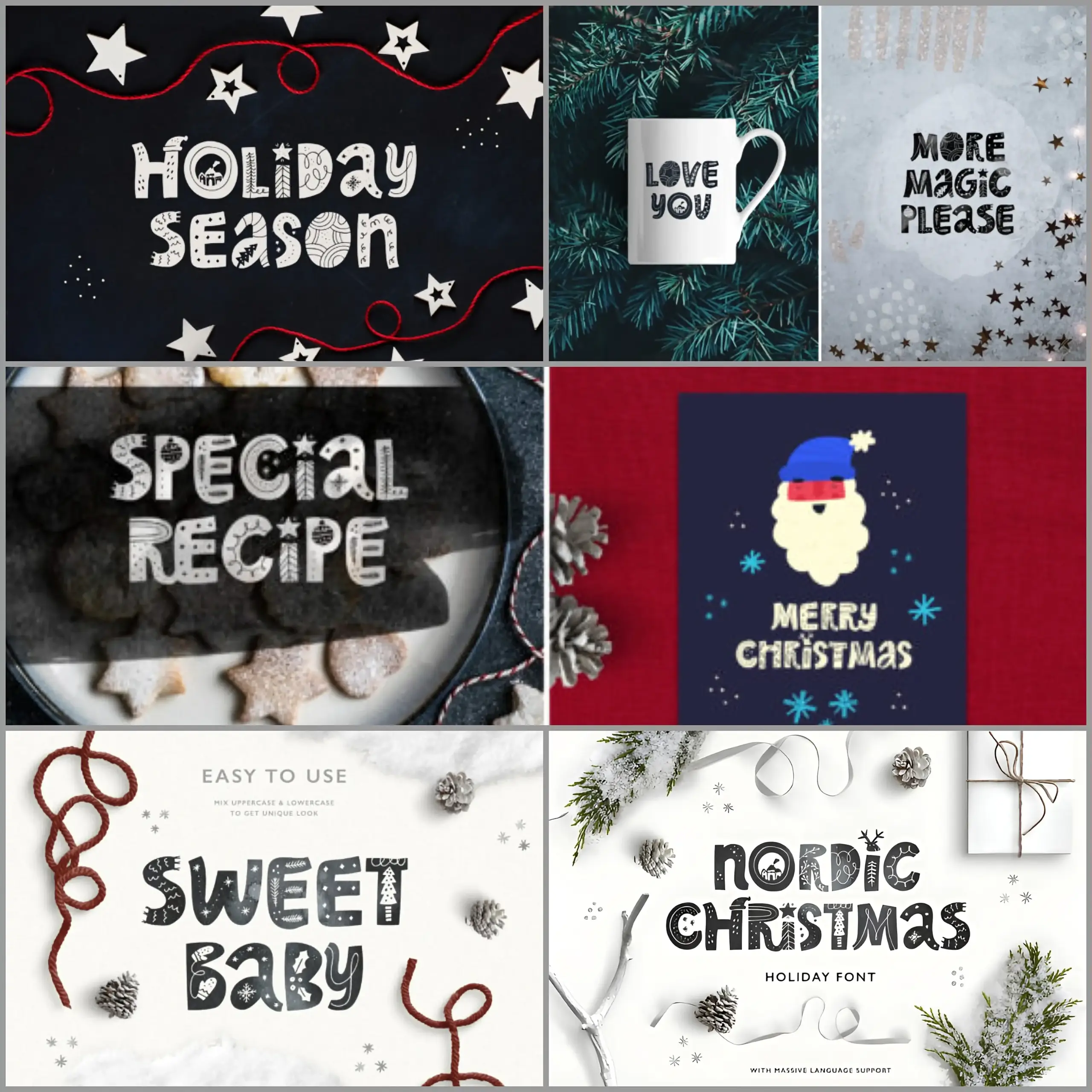 3 Modern Christmas Fonts for Designs 2 Nordic Christmas Font