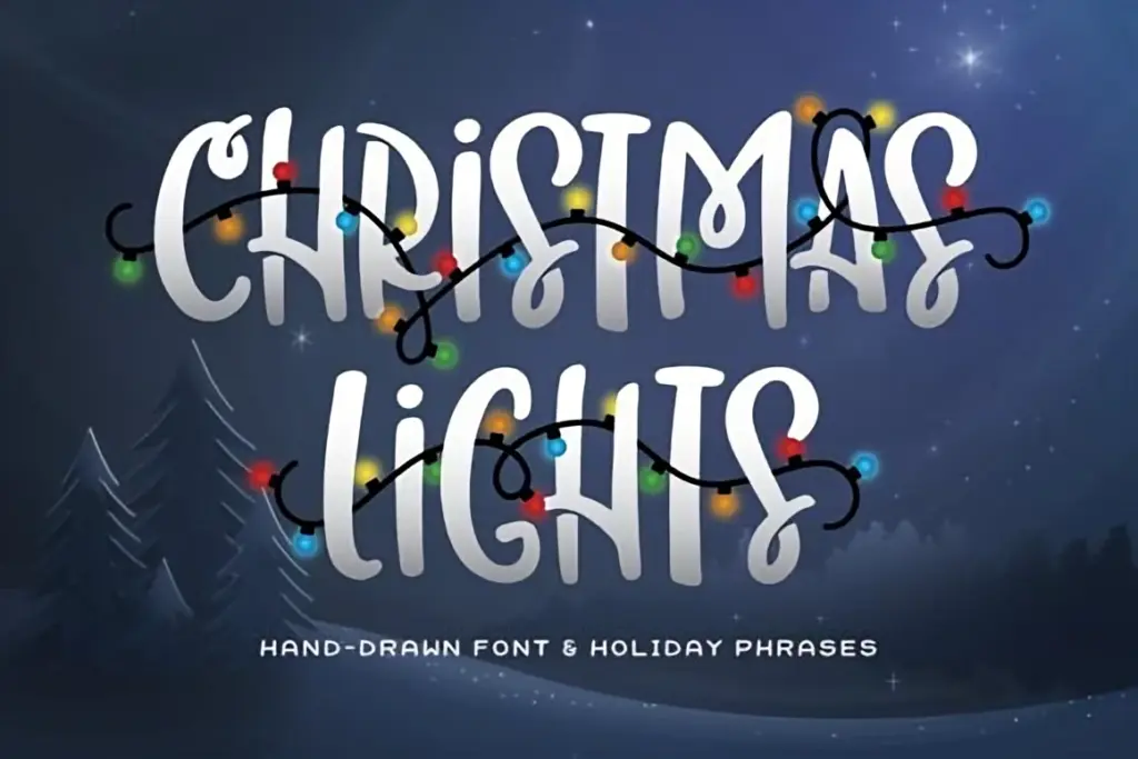 Trendiest Christmas Fonts of the Season: Designers’ Top Picks 6 Christmas Lights Font – Festive Decorative Style