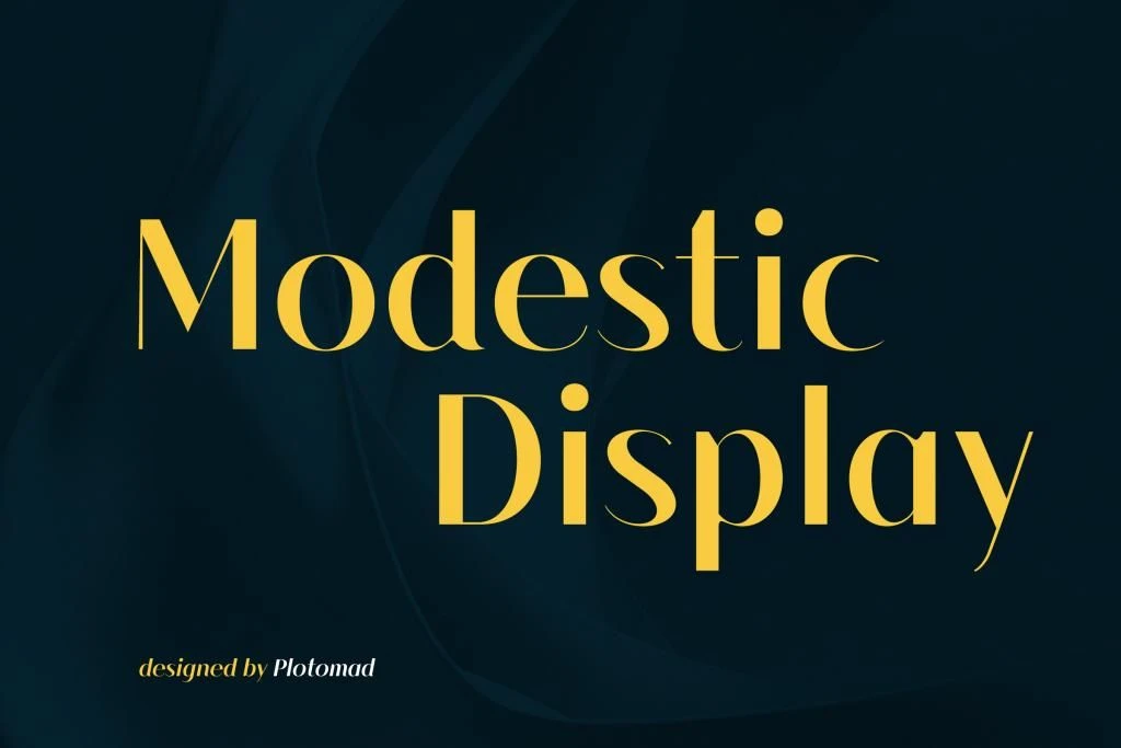 Best Font Pairings for Modern Web in 2026 5 Modestic Display Bold font preview showing chic modern sans serif letters for headlines, advertising and web design