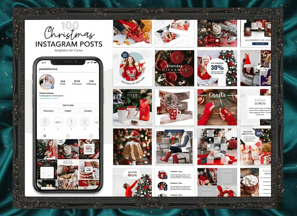 100 Christmas Instagram Post Ideas: Fun Canva Templates for the Holiday Season