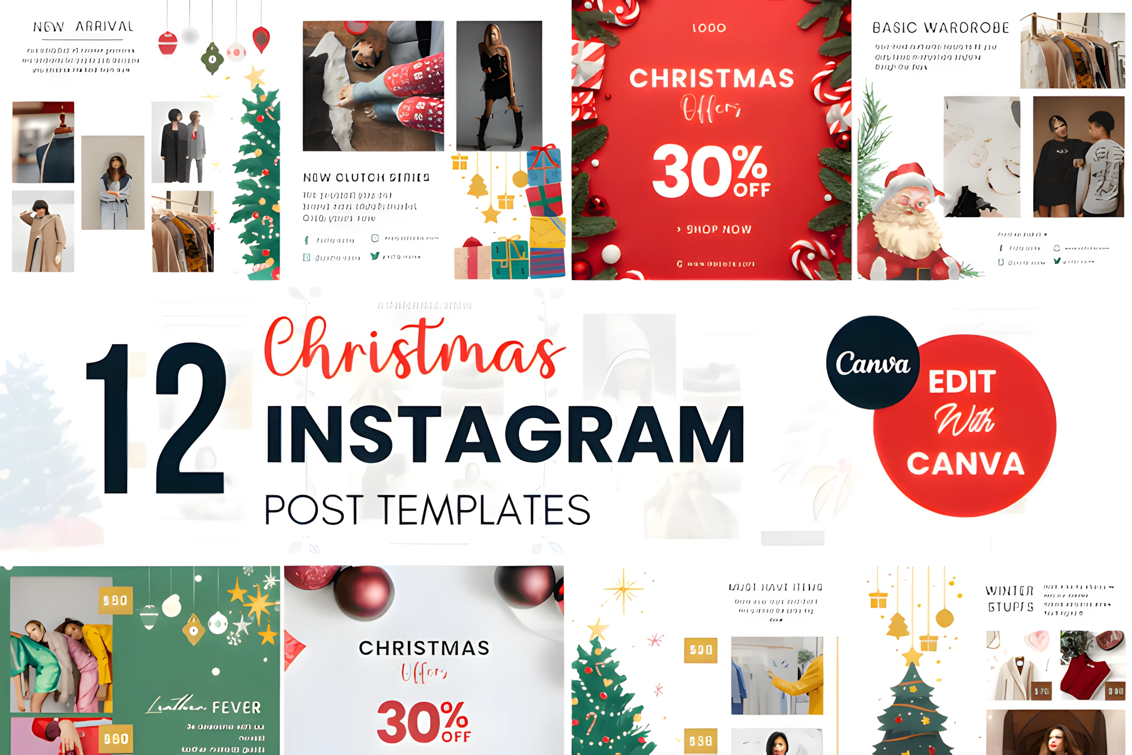 Christmas Instagram Templates for Holiday Marketing