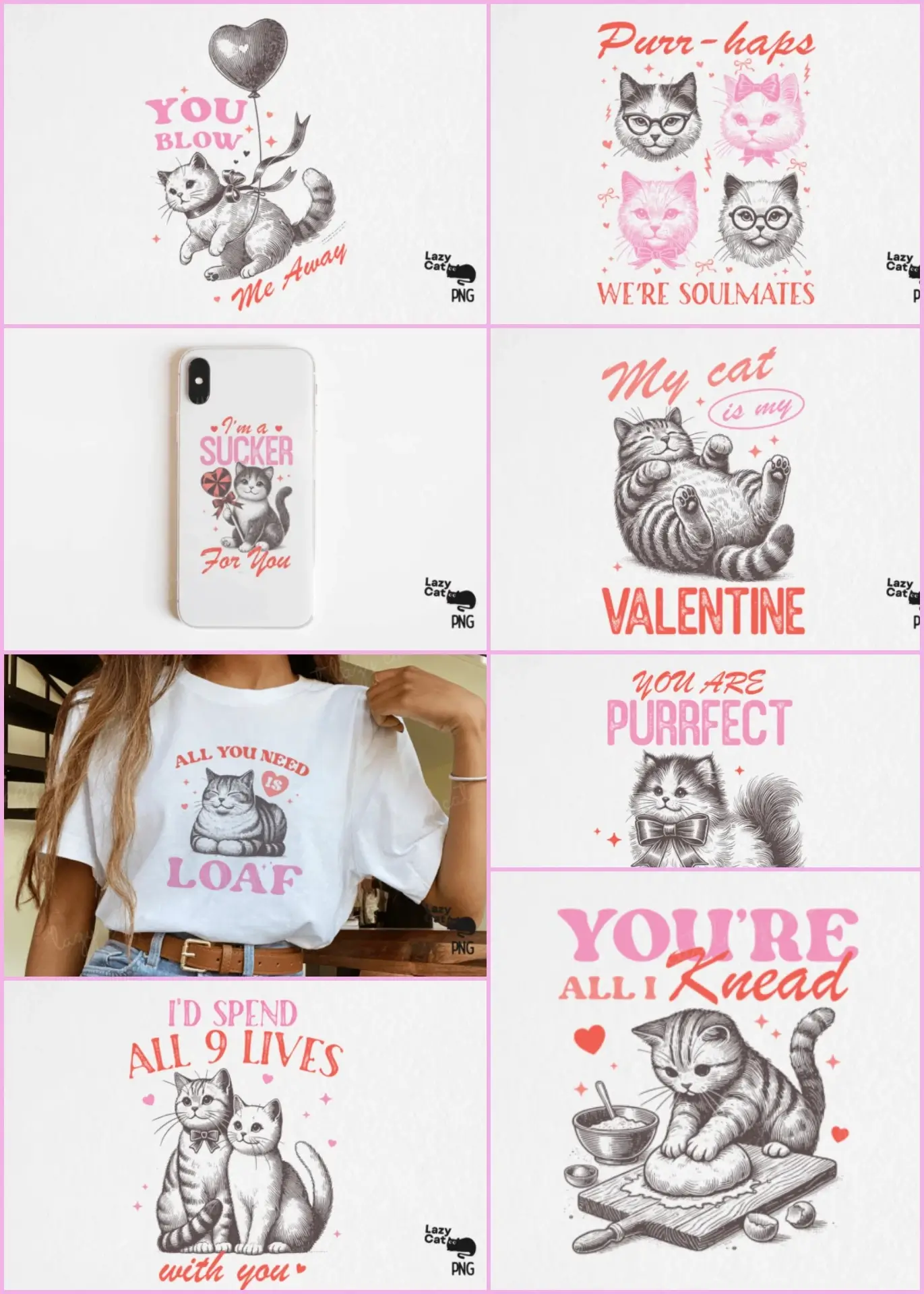 Vintage Valentine Cat PNG – Valentines Day PNG Bundle 2 jhafqsfsjr 1