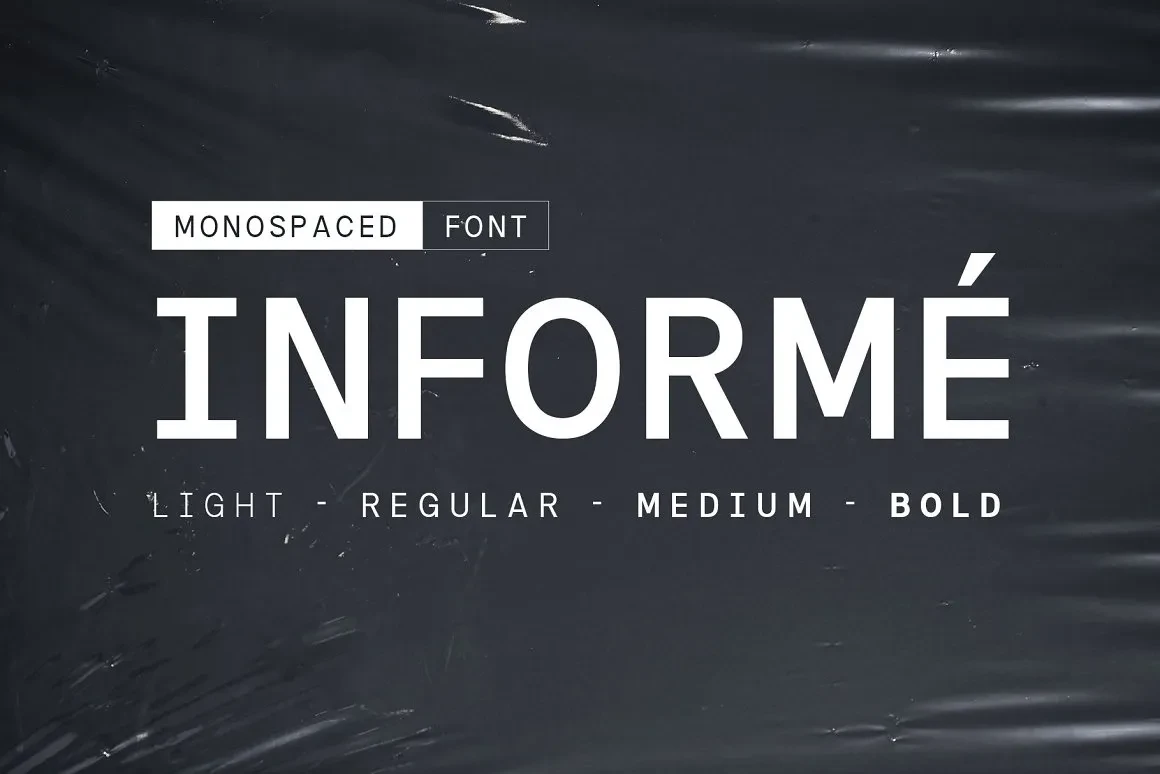 Best Font Pairings for Modern Web in 2026 14 Informe monospaced sans serif font preview with industrial letterforms for UI design, simple coding, labels and posters