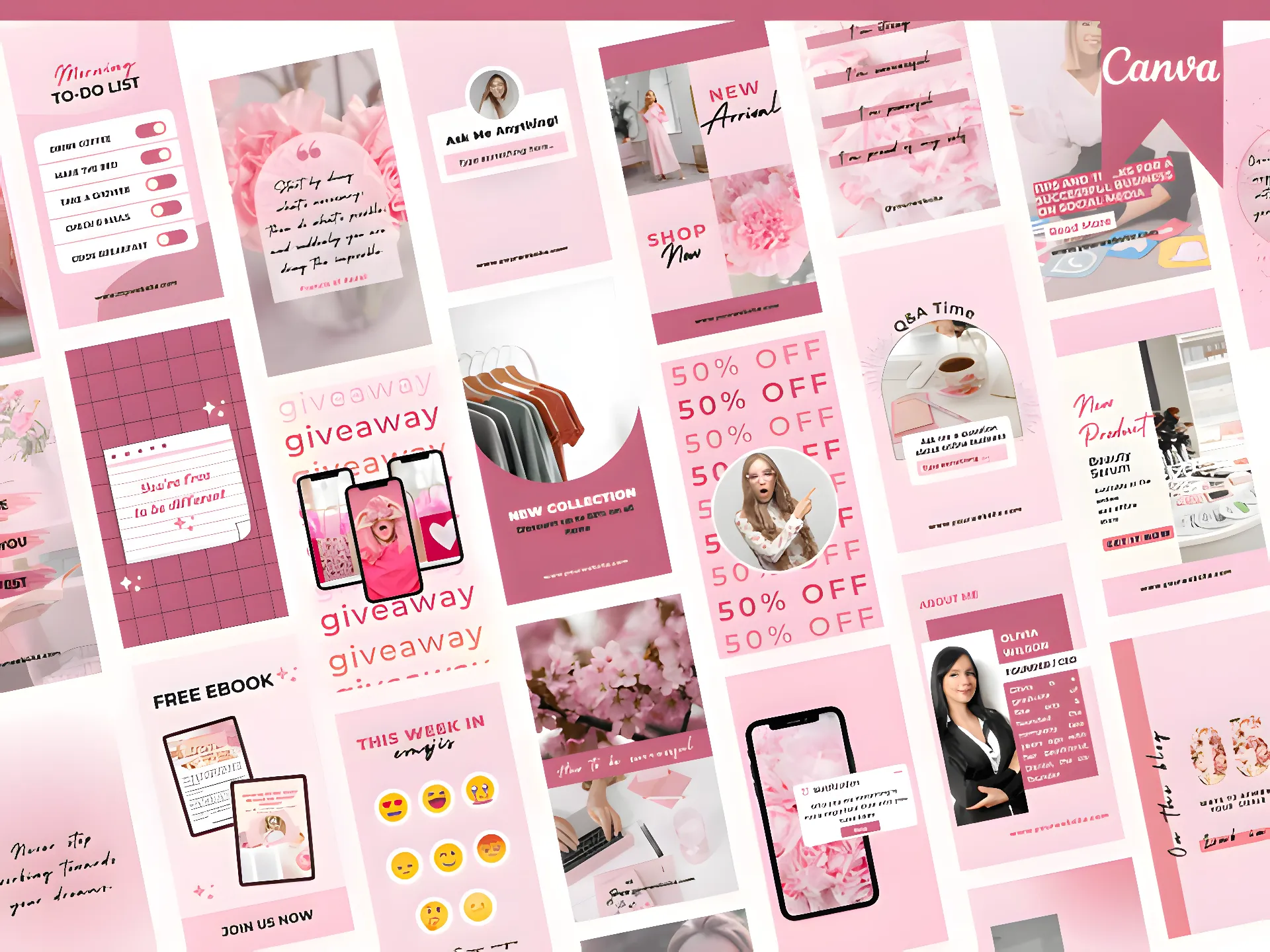 Instagram Templates – 100 Pink Canva Stories 2 qfd832jfvj 1 1