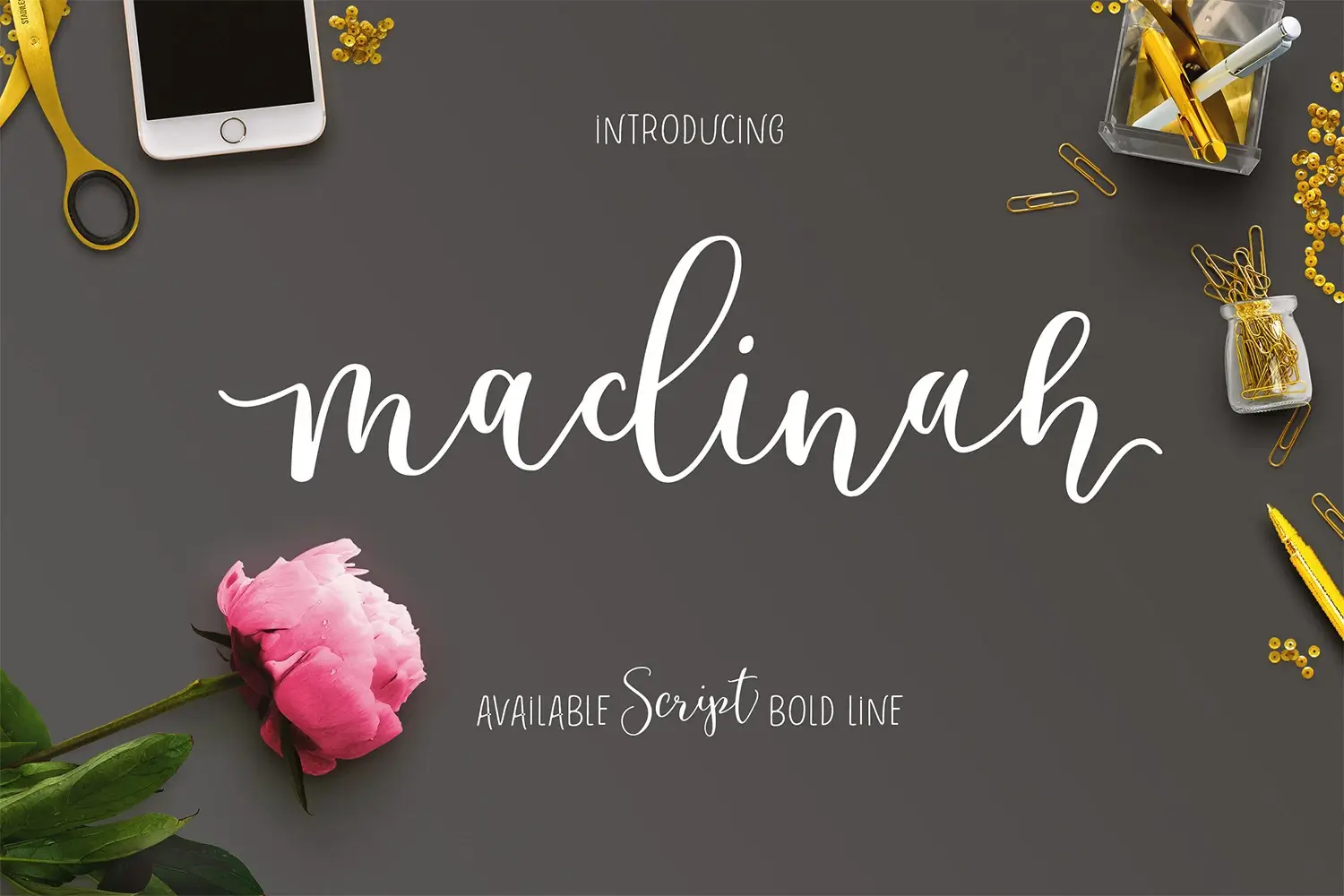 Top 9 Best Romantic Script Fonts for Valentine’s Day Cards 9 Modern brush script font Madina Script used in bold romantic designs