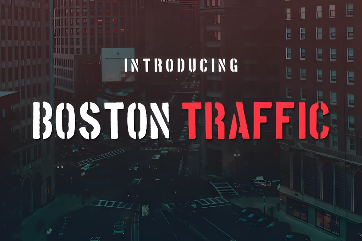 52 Best Stencil Fonts & Cuttable Fonts – Free & Premium Picks 34 Boston Traffic by Creative Fabrica Freebies 580x386 upscayl 2x upscayl standard