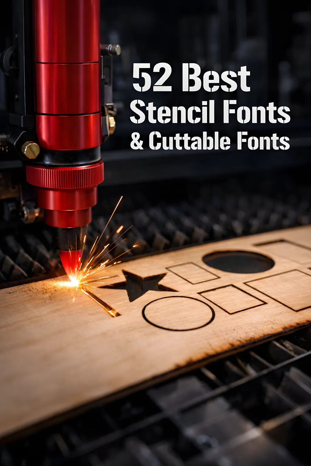 A collection of bold and stylish stencil fonts, including free and premium options, ideal for logos, signage, posters, laser cutting, and creative design projects.