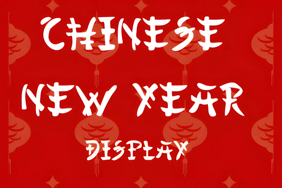 Chinese New Year Display is a cool font that gets its vibe from Chinese traditions and the fun of the Lunar New Year