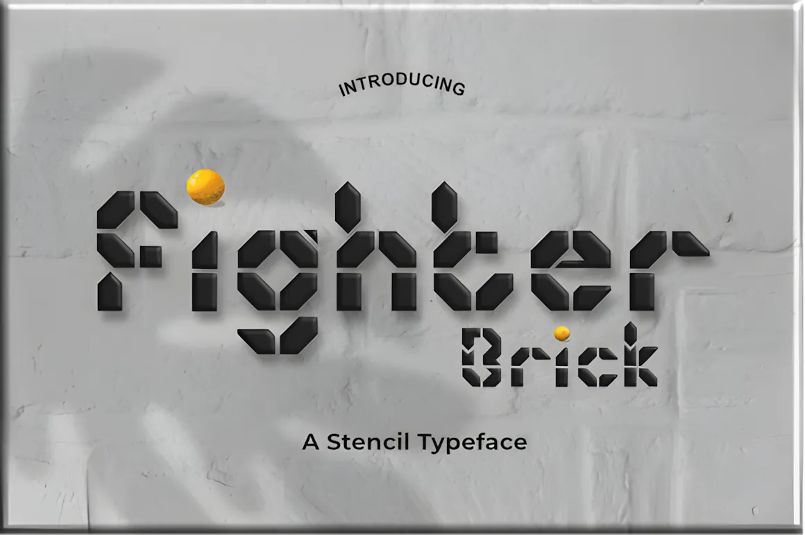 52 Best Stencil Fonts & Cuttable Fonts – Free & Premium Picks 15 Fighter Brick Fonts 7154573 1 1 580x386 upscayl 2x upscayl standard