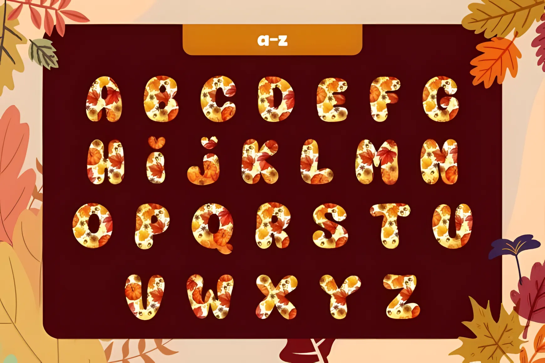 Fox Thanksgiving Font: Colorful Autumn Display Typeface 7 Fox Thanksgiving Font colorful autumn illustrated alphabet