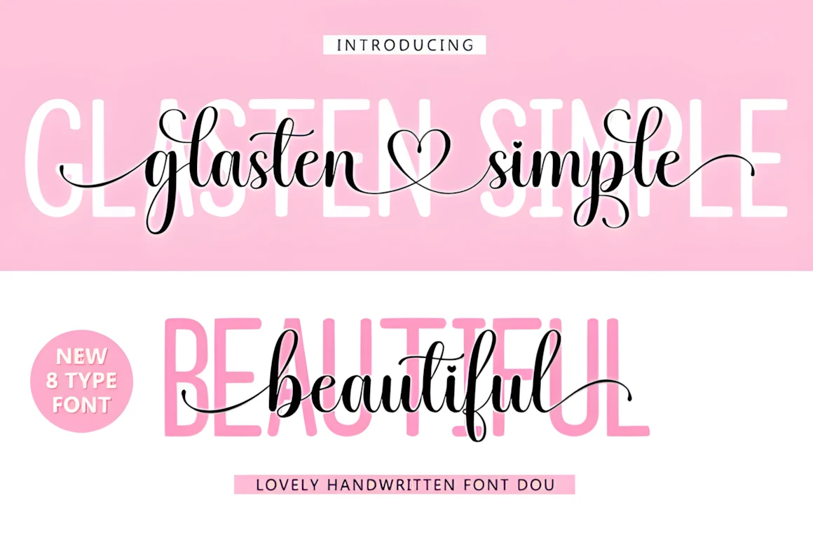 20 Fonts for Romantic Valentine’s Day Designs 3 Glasten Simple Beautiful Fonts 118617457 1 1 580x387 upscayl 2x upscayl standard