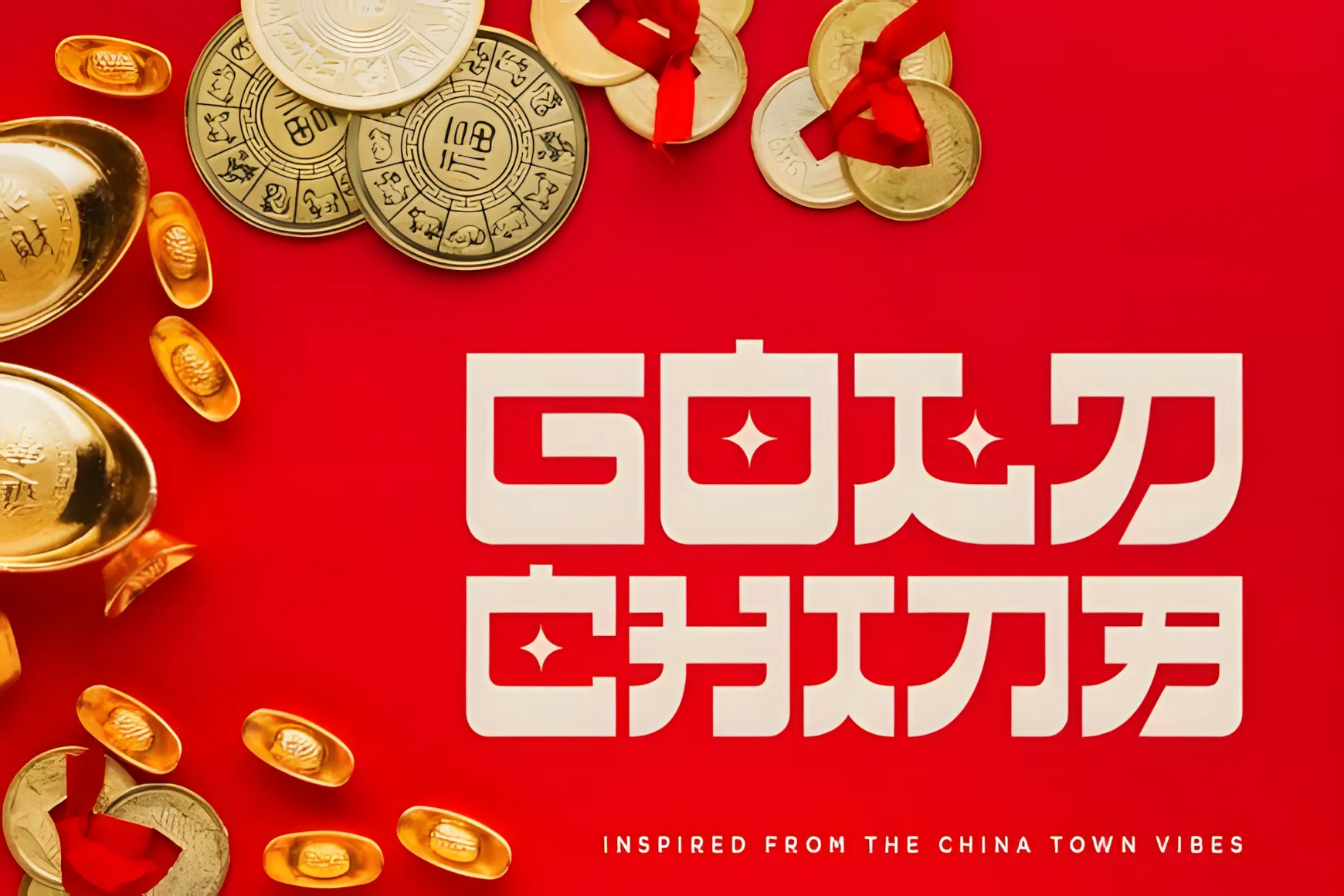 Gold China font luxury decorative Chinese-style typography for branding and logos