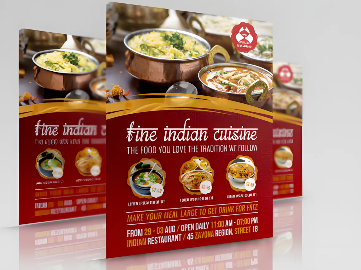 26 Restaurant Menu Ideas: Cool and Unique Designs 22 Indian Restaurant Flyer Template Graphics 4482481 1 1 580x435 upscayl 2x upscayl standard
