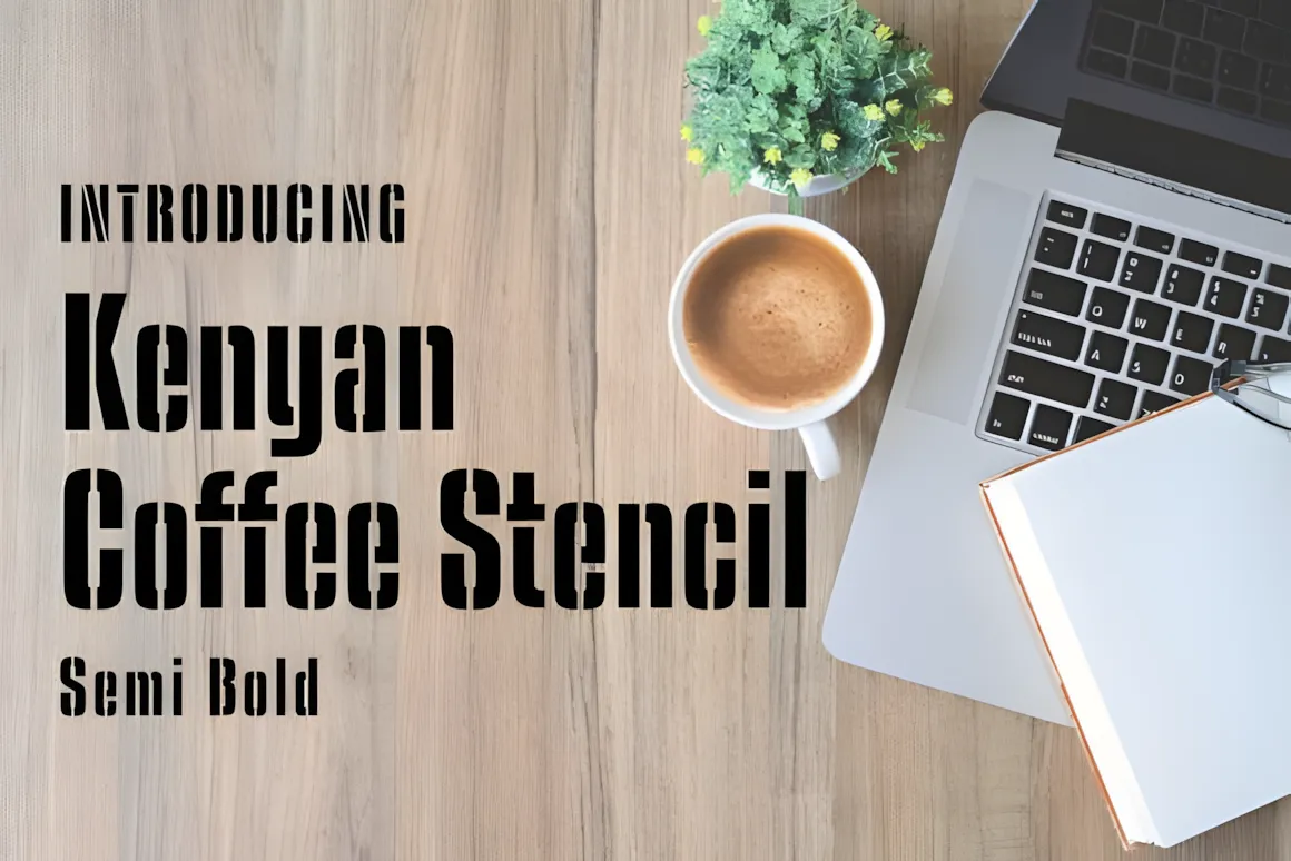 52 Best Stencil Fonts & Cuttable Fonts – Free & Premium Picks 32 Kenyan Coffee Stencil Fonts 8648970 1 1 580x387 upscayl 2x upscayl standard