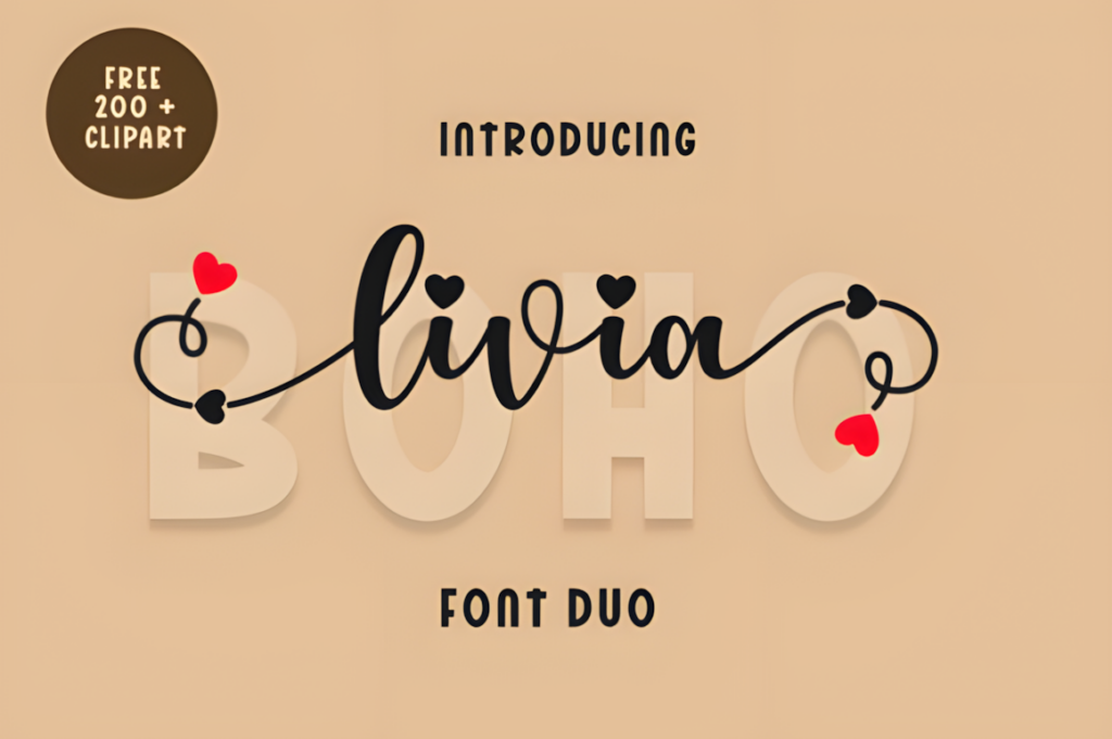 25 Best Free & Paid Valentine’s Day Fonts — Romantic, Cute & Elegant (2026) 25 Livia Boho Fonts 14345856 1 1 580x386 upscayl 2x upscayl standard 4x