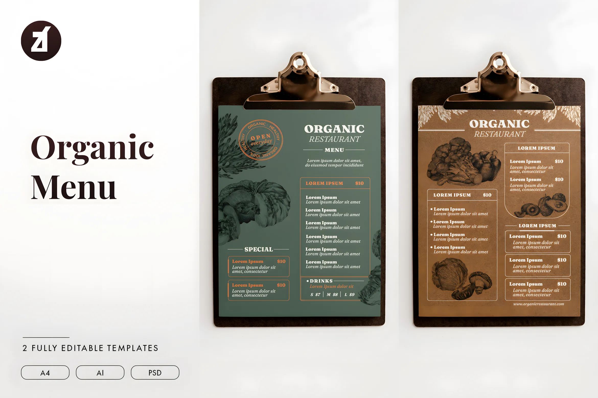 26 Restaurant Menu Ideas: Cool and Unique Designs 5 Organic Food Vintage Menu Template Graphics 8309186 1 1 upscayl 1x upscayl standard