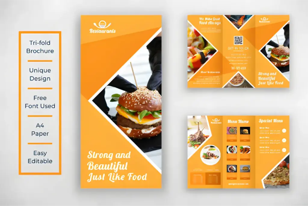 26 Restaurant Menu Ideas: Cool and Unique Designs 27 Restaurant TriFold Brochure Menu Design Graphics 4080826 1 1 580x387 upscayl 2x upscayl standard 4x