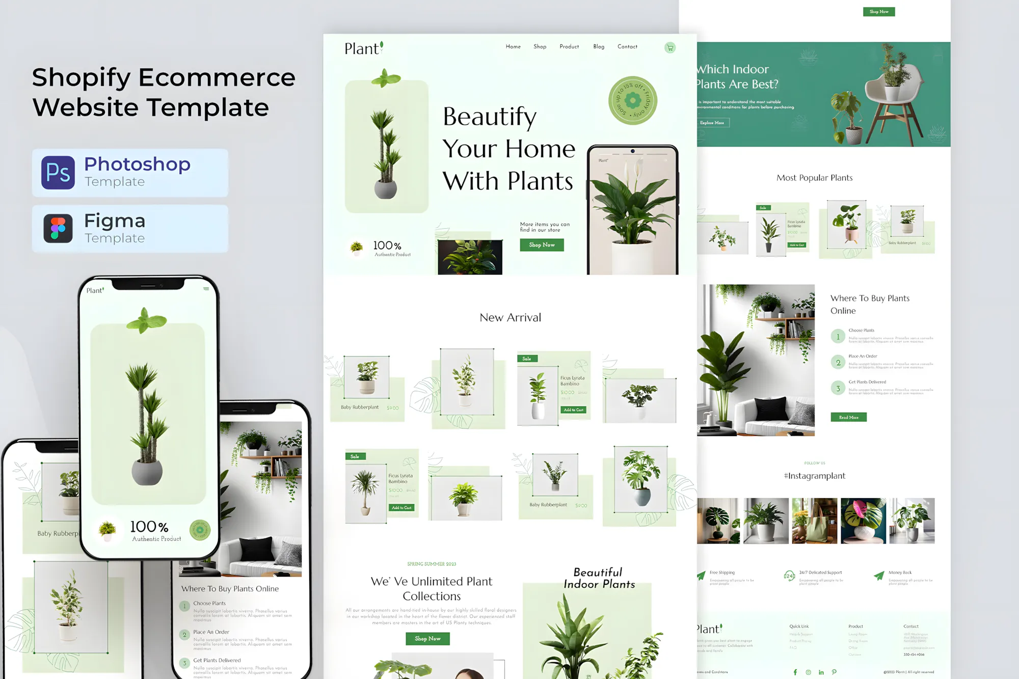 The Best Shopify E-commerce Website PSD & XD Template Design