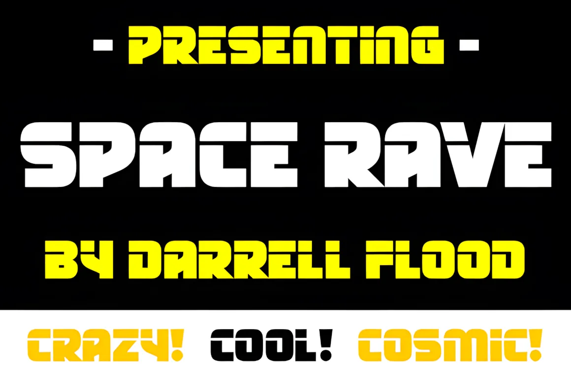 52 Best Stencil Fonts & Cuttable Fonts – Free & Premium Picks 4 Space Rave Fonts 13811156 1 1 580x386 upscayl 2x upscayl standard