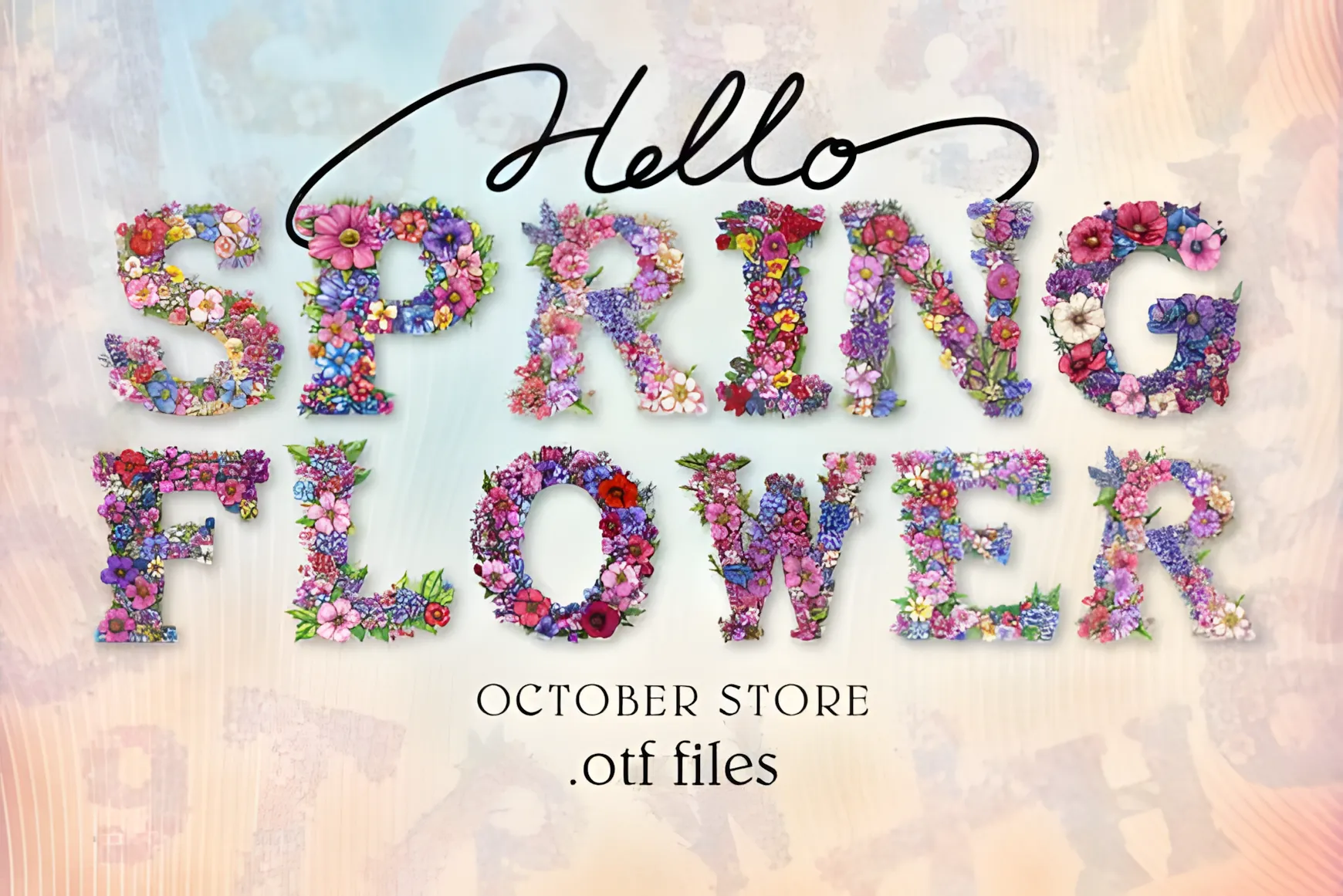 Spring Flower Font floral color typeface alphabet