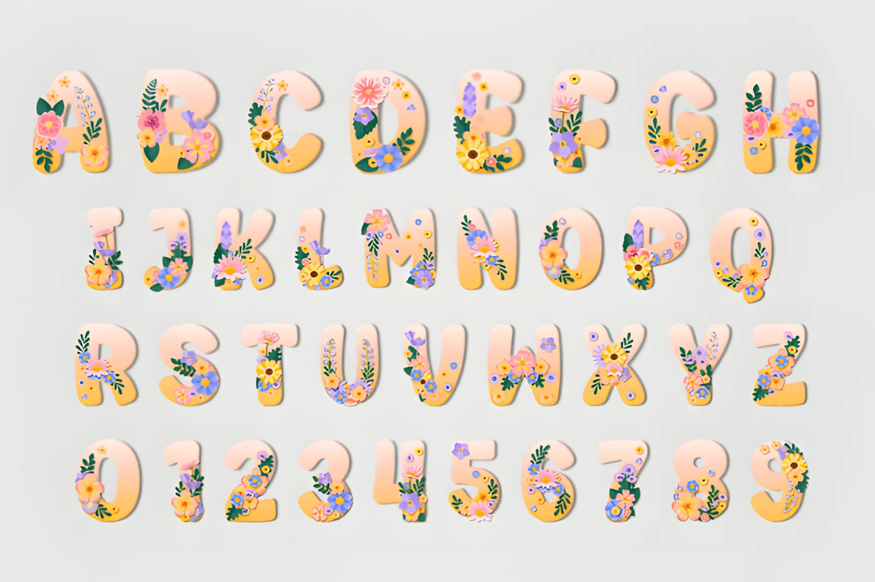 Spring Font: Colorful Floral Typeface for Fresh Designs 8 Spring Font spring themed font for invitations and greeting cards