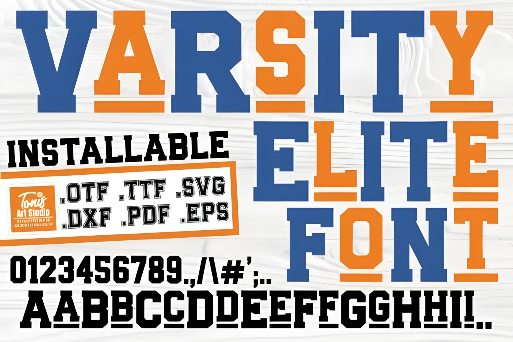 Varsity Elite Font bold athletic display typeface preview