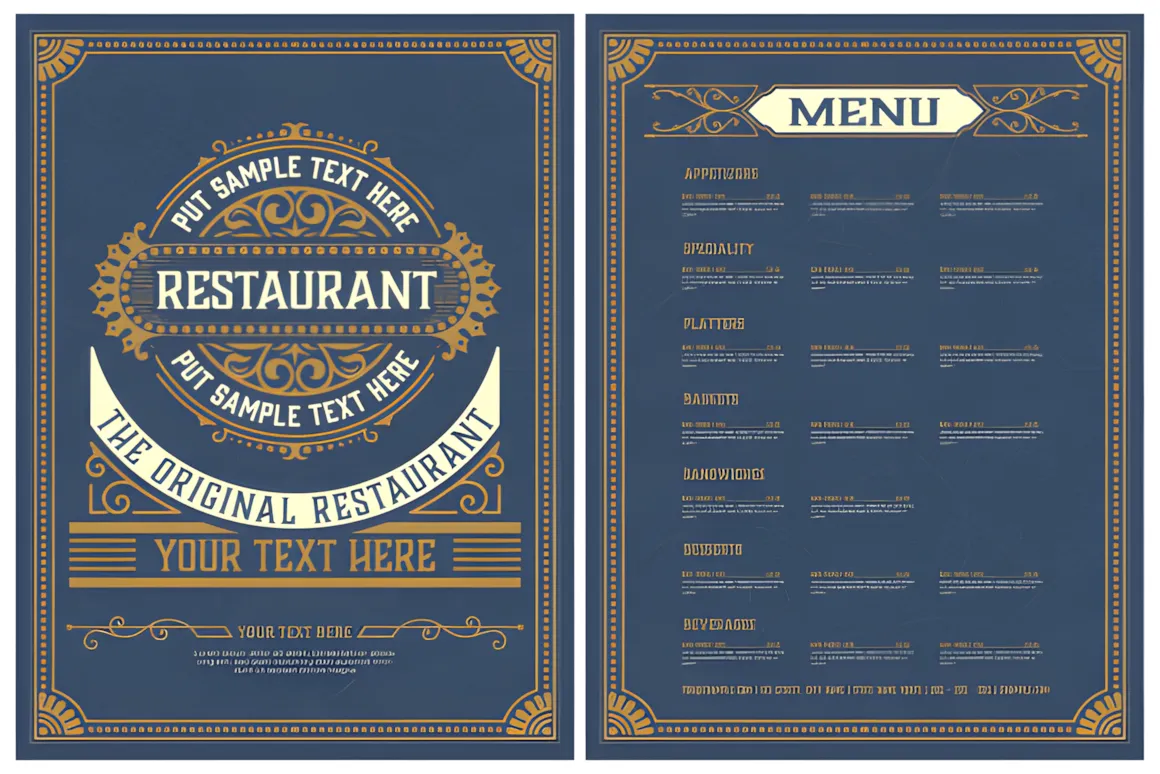 26 Restaurant Menu Ideas: Cool and Unique Designs 15 Vintage Menu with classic and premium ornaments Graphics 12505174 1 1 580x387 upscayl 2x upscayl standard