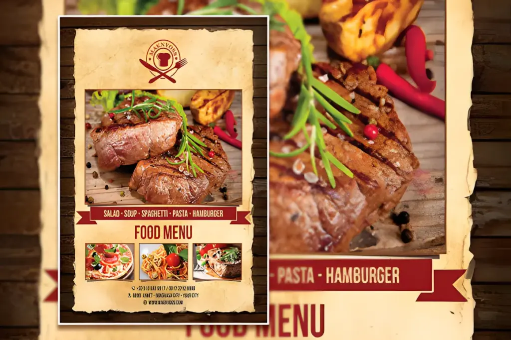 26 Restaurant Menu Ideas: Cool and Unique Designs 10 Vintage Style Food Menu Template Graphics 9798776 580x387 upscayl 2x upscayl standard 4x