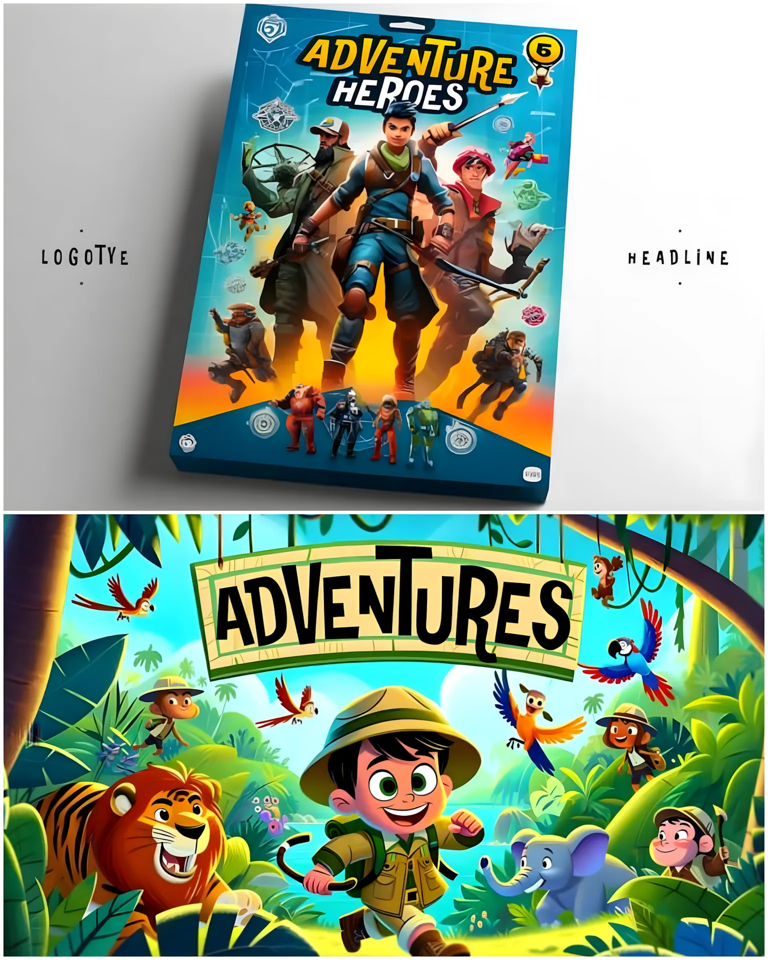 Adventure Cartoon Font for Fun and Playful Designs 2 gandr collage 28 upscayl 1x upscayl standard