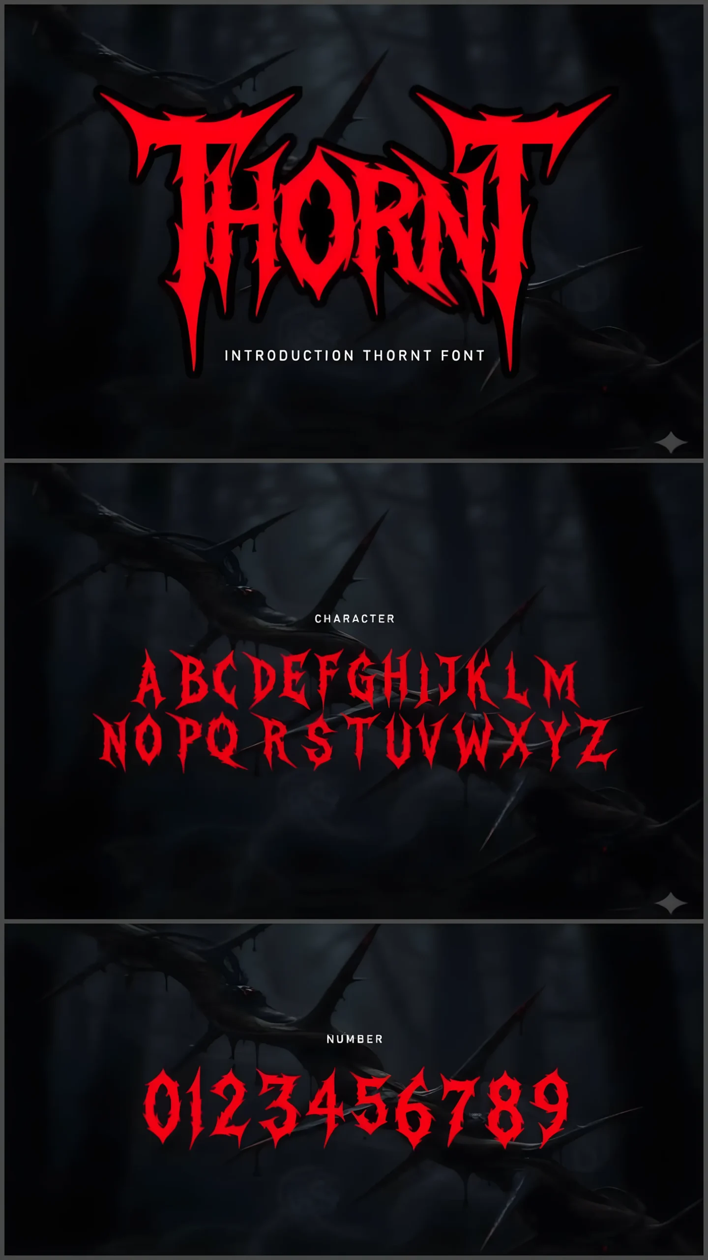 Thornt Font: Aggressive Gothic Blackletter Display Typeface 3 Thornt Font gothic blackletter alphabet