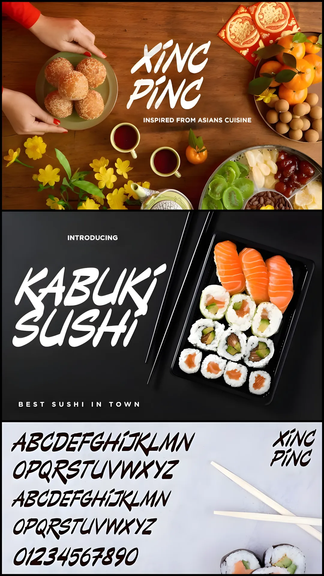 Xincpinc Font: Dynamic Decorative Typeface for Logos, Menus & Branding 3 Xincpinc Font decorative lettering for branding and packaging