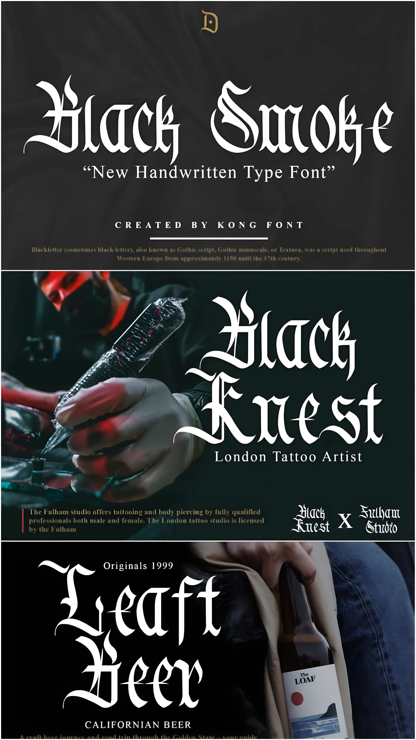 Black Smoke Font: Classic Handwritten Blackletter Typeface 3 Black Smoke Font handwritten gothic headline