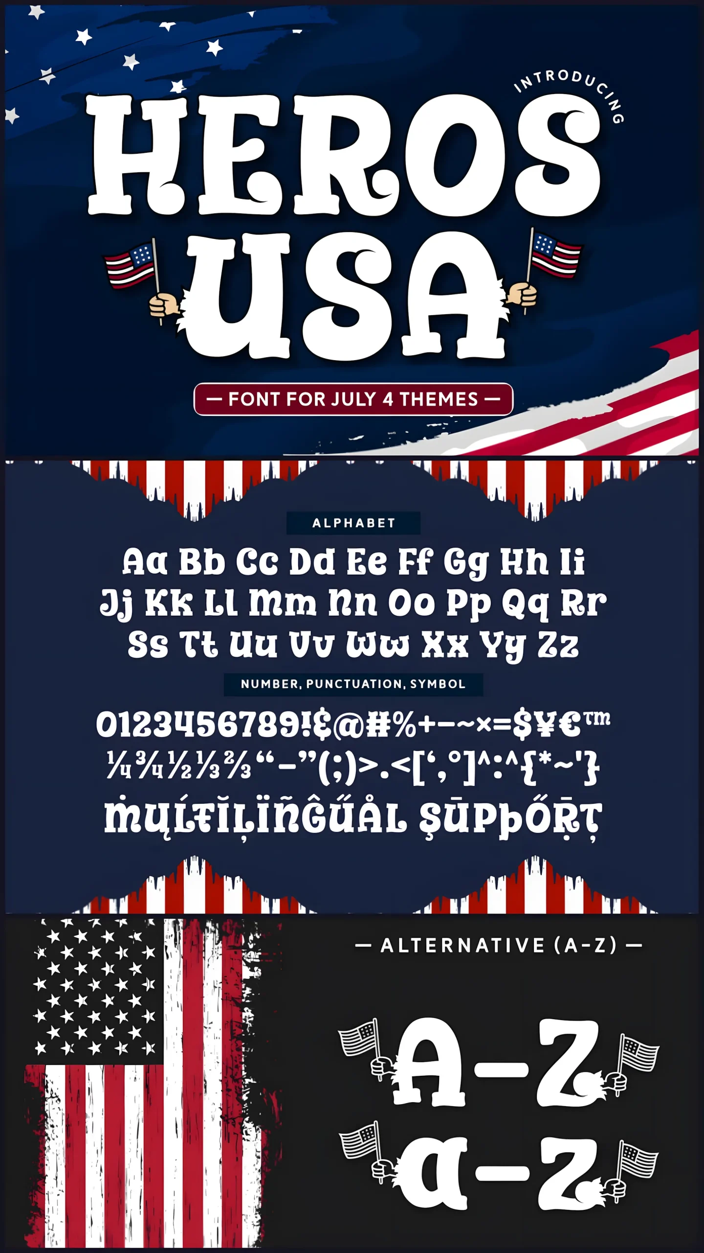 Heros USA Font: Patriotic Display Typeface for Bold Designs 6 Heros USA Font patriotic display typeface for posters and banners
