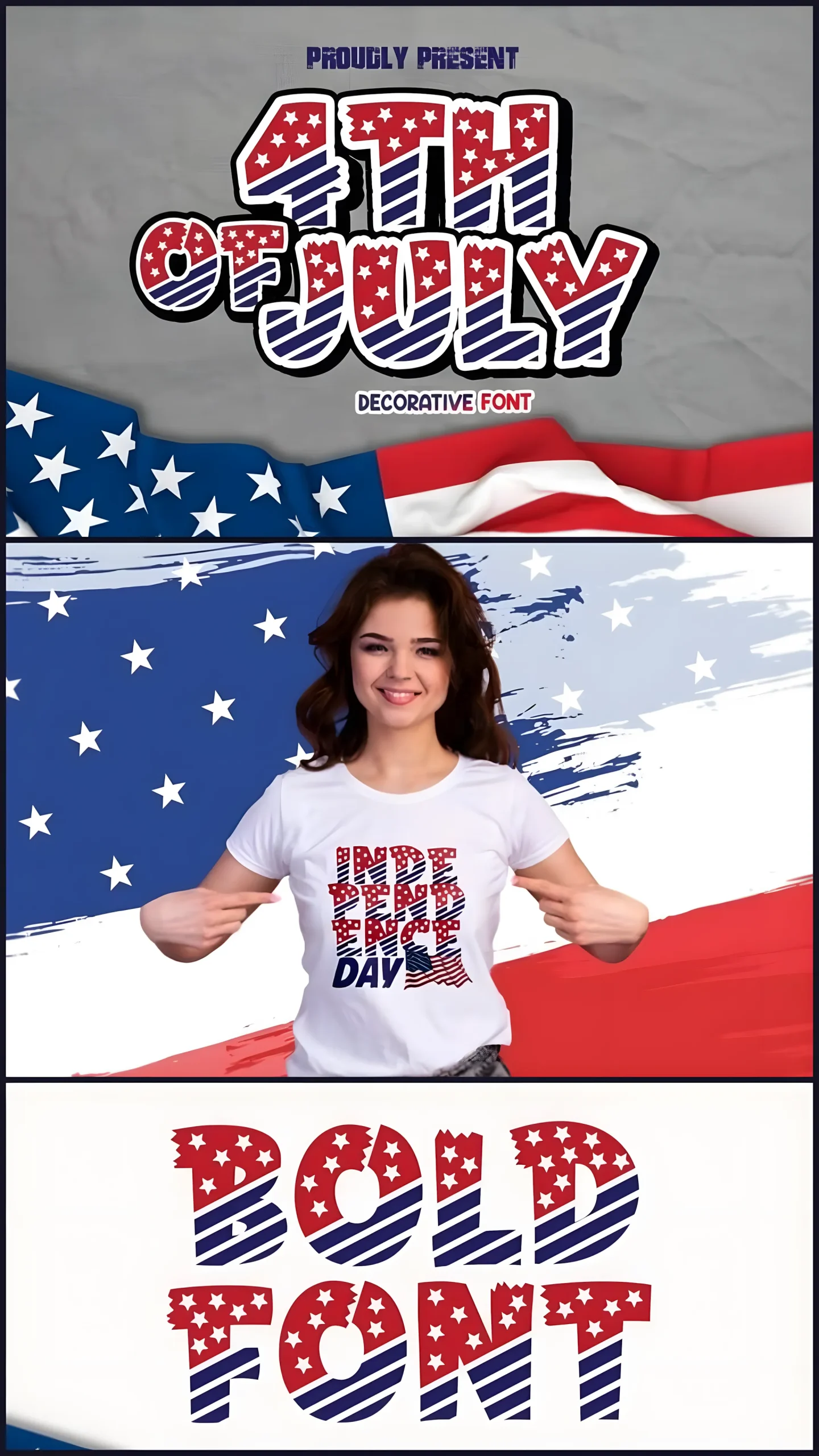 Independence Day Font: Bold Patriotic Display Typeface 4 Independence Day Font patriotic display typeface for posters and banners