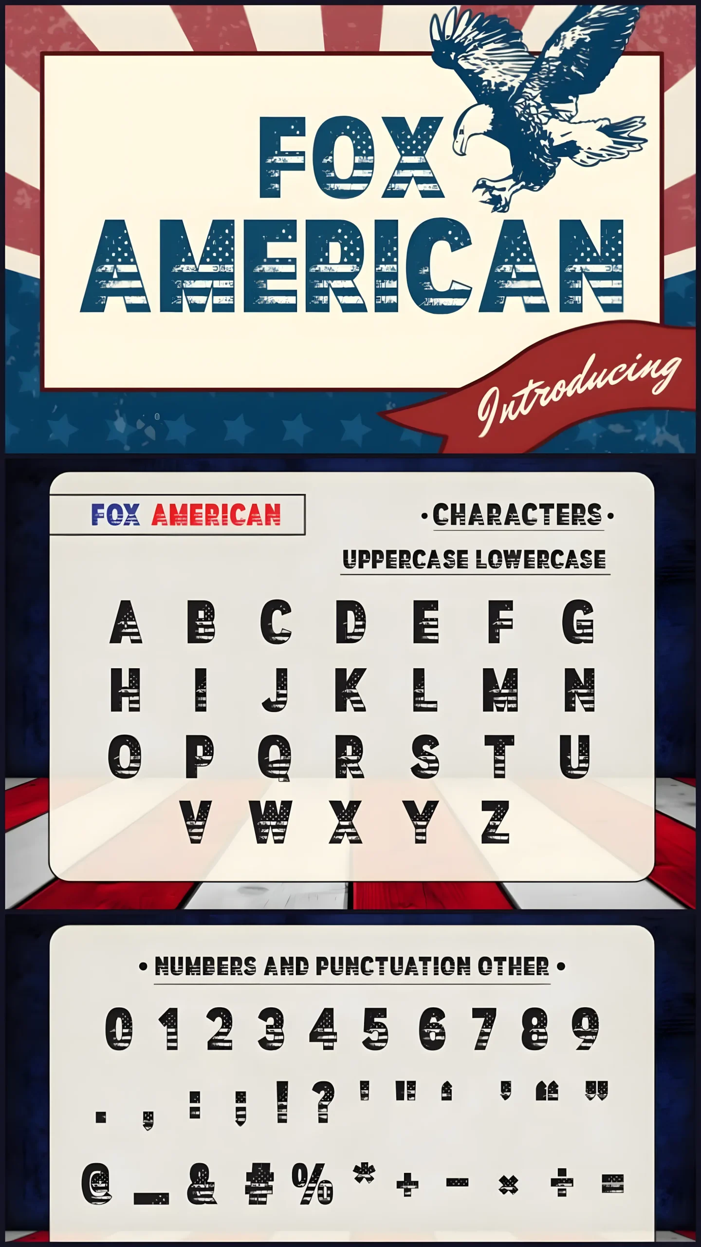 Fox American Font: Patriotic Display Typeface With Impact 6 Fox American Font patriotic display typeface for posters and banners