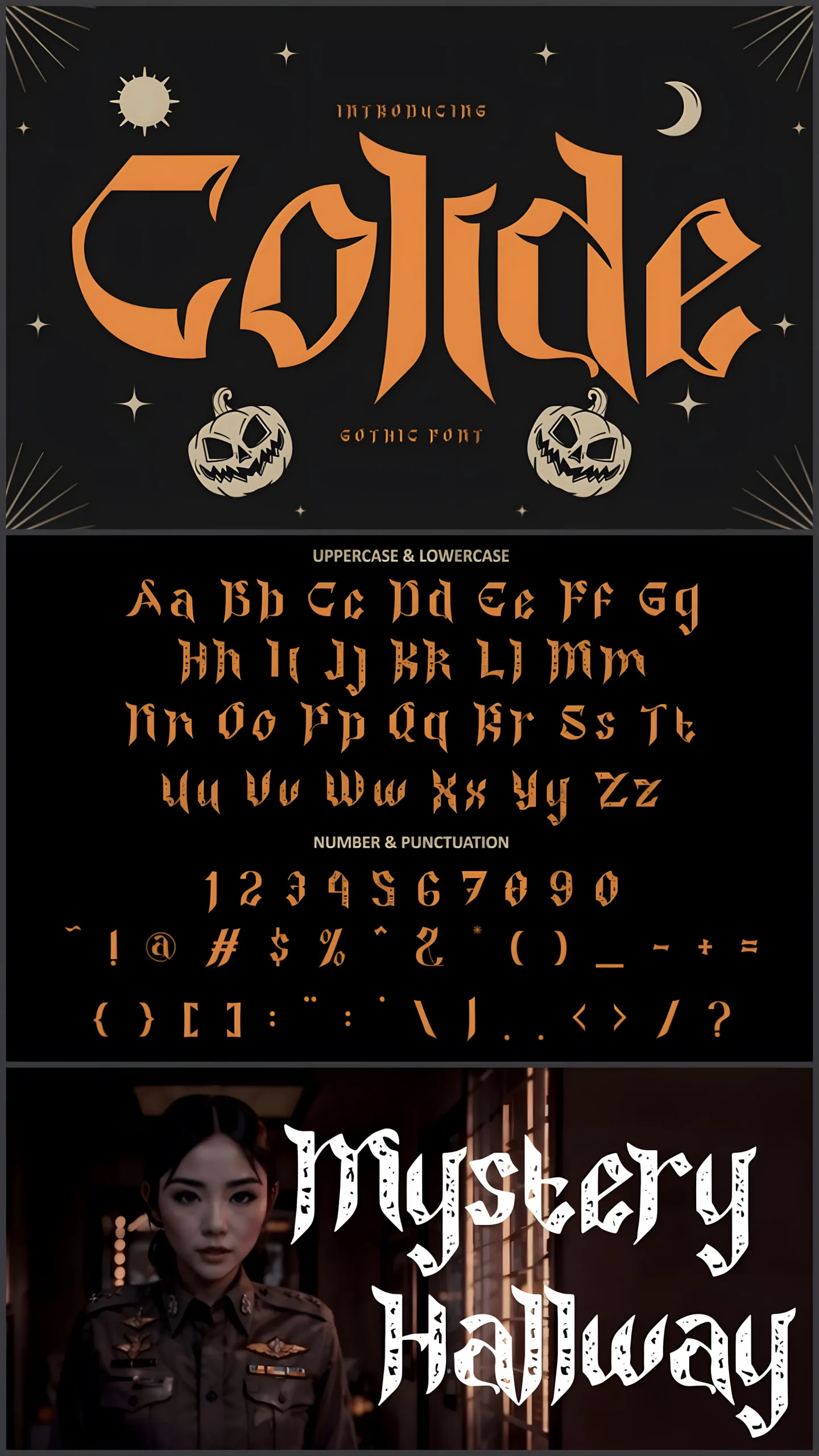 Colide Font: Gothic Display Typeface With Sharp Character 6 Colide Font gothic display typeface with sharp cuts