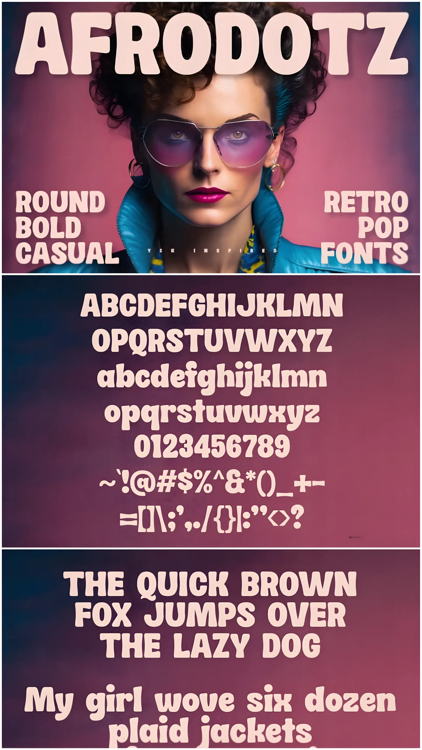 Afrodotz Font: Retro Y2K Display Typeface With Pop Energy 3 Afrodotz Font bold retro font for posters and covers