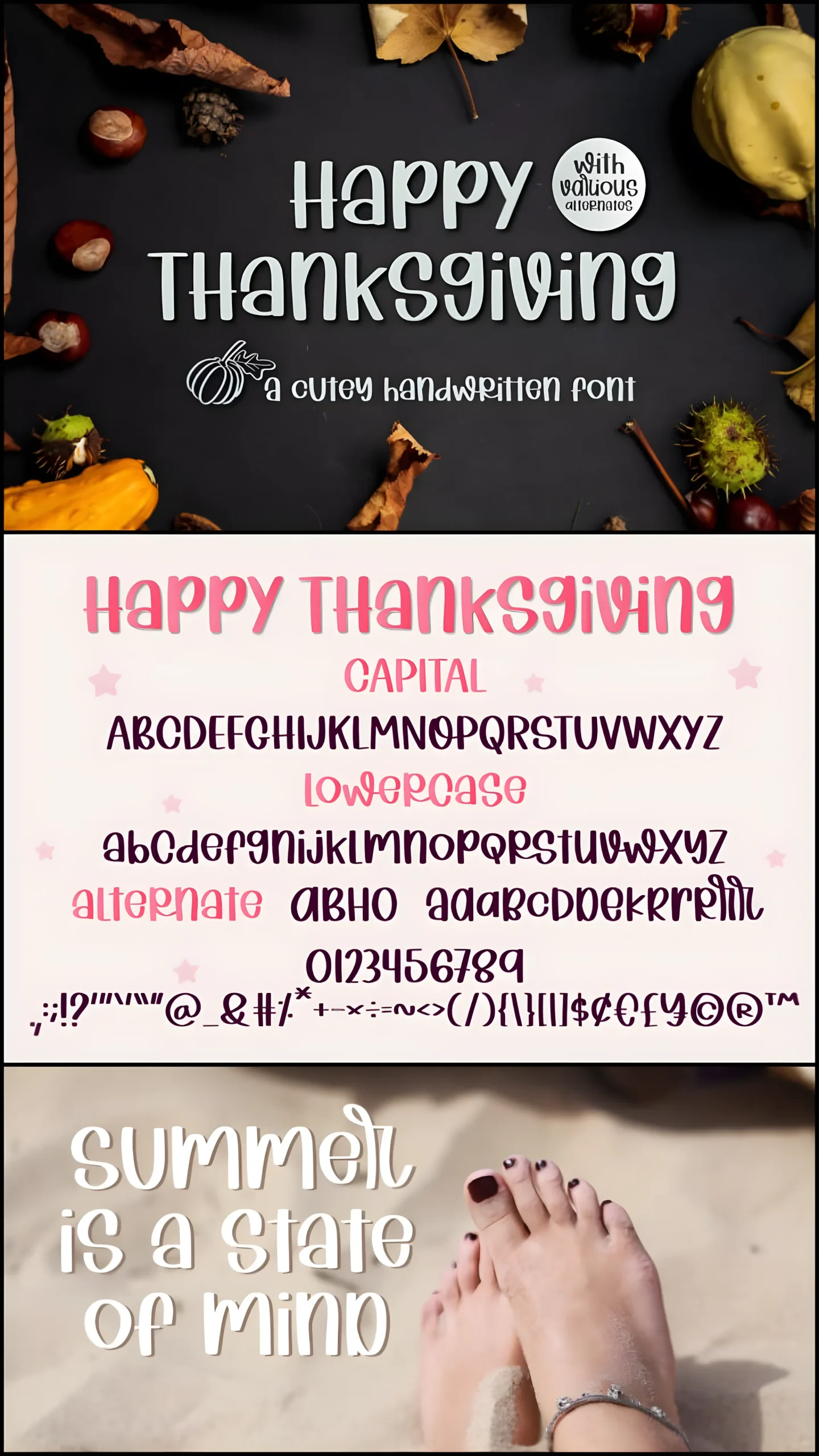 Happy Thanksgiving Font: Cute Handwritten Script Typeface 8 Happy Thanksgiving Font handwritten script alphabet
