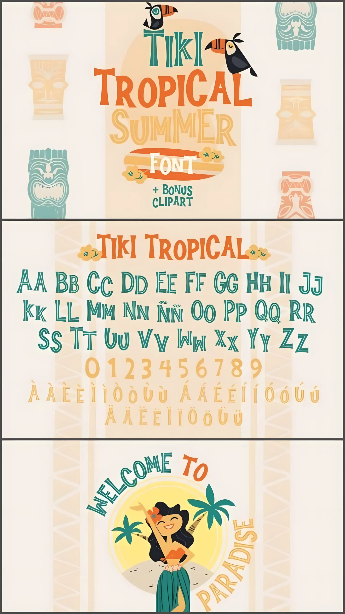 Tiki Tropical Summer Font: Retro Display Typeface 7 Tiki Tropical Summer Font retro tropical alphabet