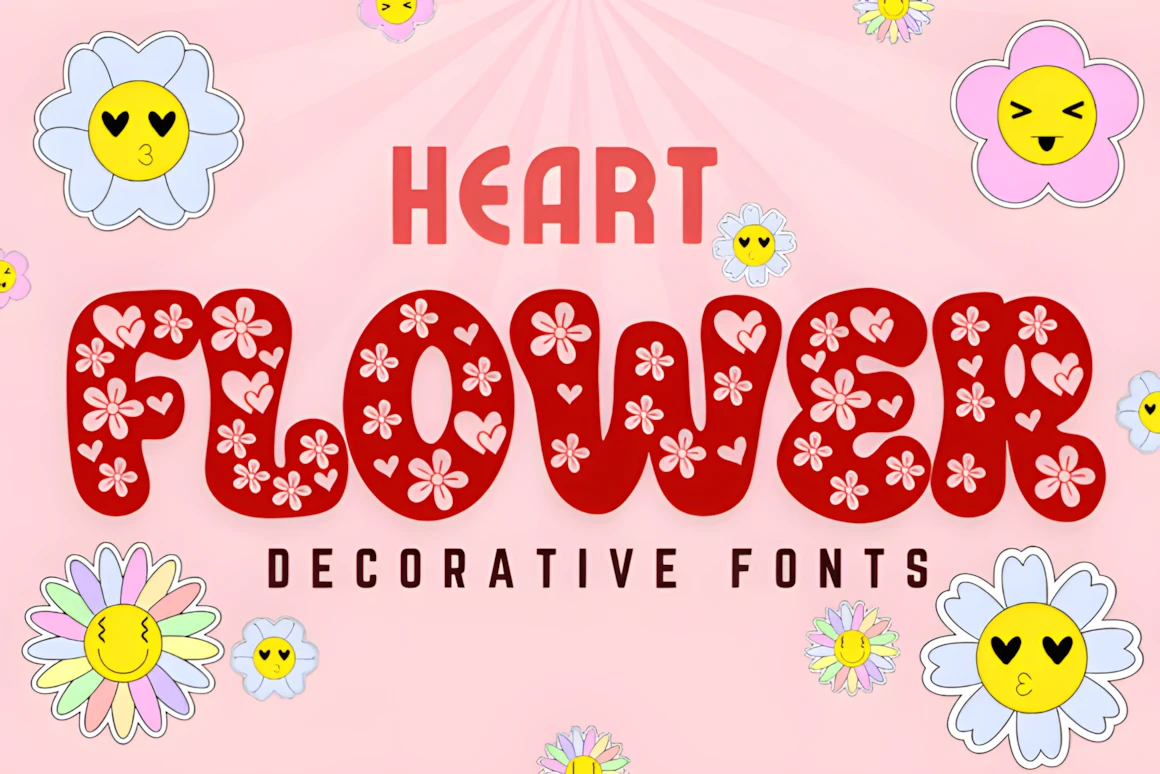 16 Best Valentine’s Day Fonts for Romantic Designs (2026) 33 Hearts & Flowers decorative font – love-themed display typeface with hearts