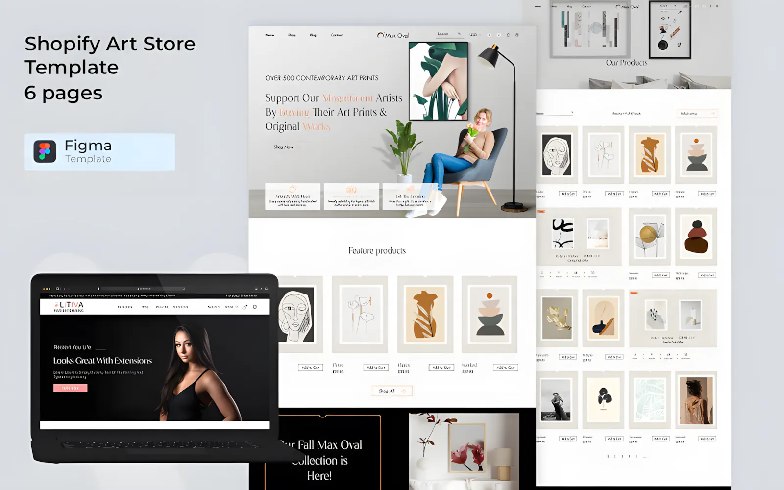 A Curated Shopify Art-Selling E-commerce Template in PSD & Figma