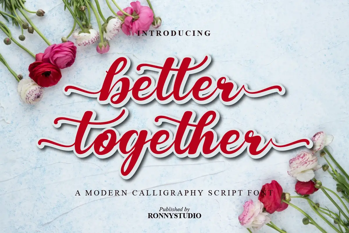 16 Best Valentine’s Day Fonts for Romantic Designs (2026) 21 Better Together handwritten font – personal and heartfelt typography example